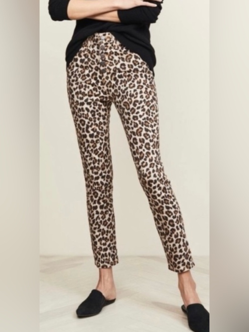 Veronica Beard Debbie 10" Skinny Jeans Leopard Print Size 26
